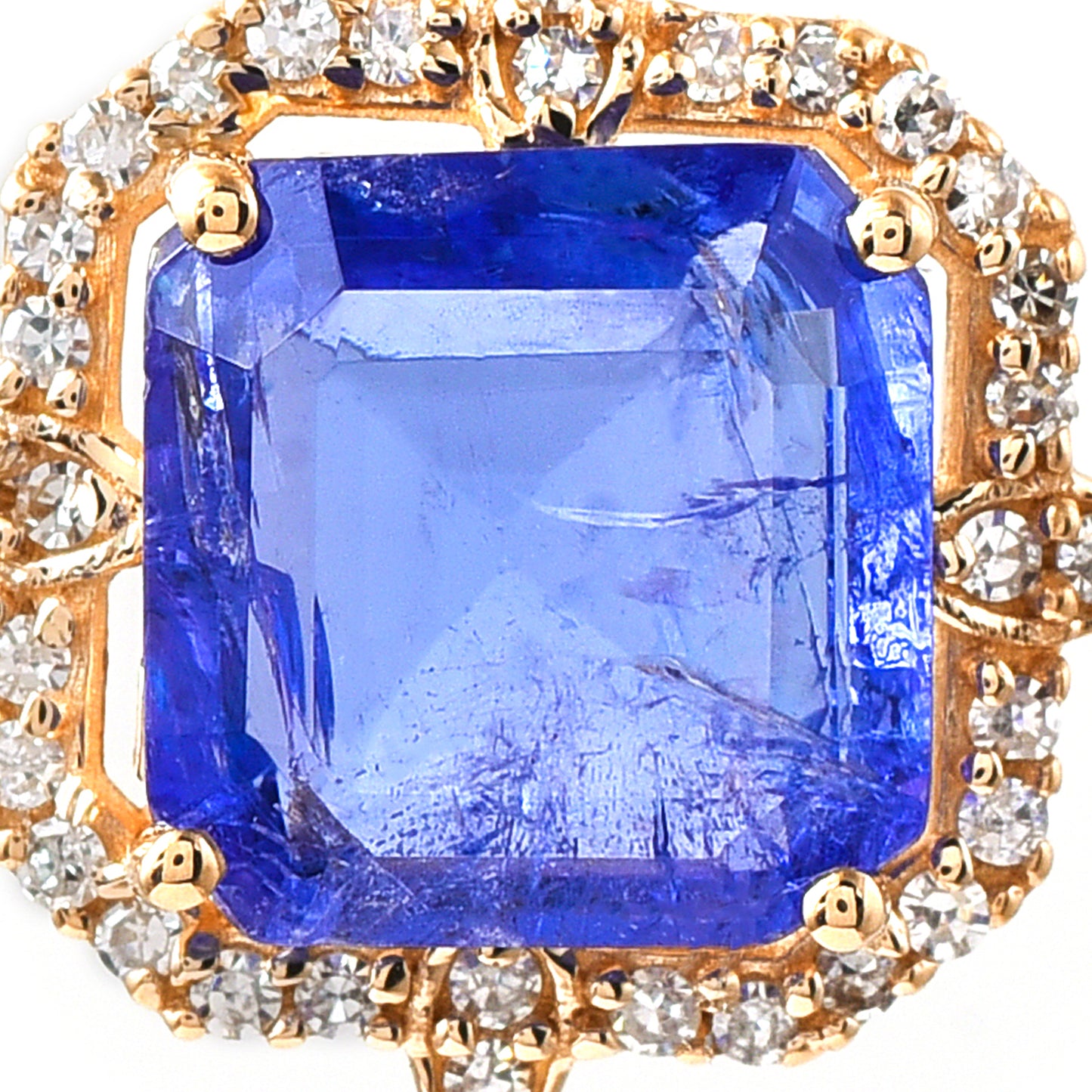 2.16 Ct Octagon Tanzanite 14K Gold Pendant