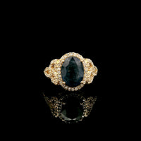 2.72 Ct Oval Mixed Cut Natural Sapphire 14K Gold Ring