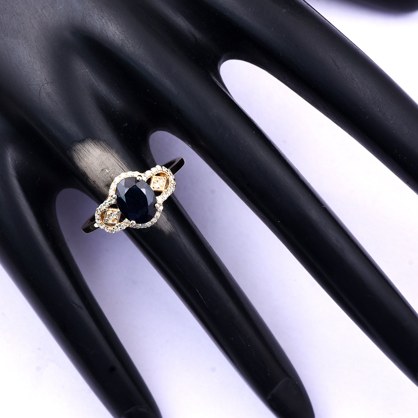 1.94 Ct Oval Mixed Cut Natural Sapphire 14K Gold Ring