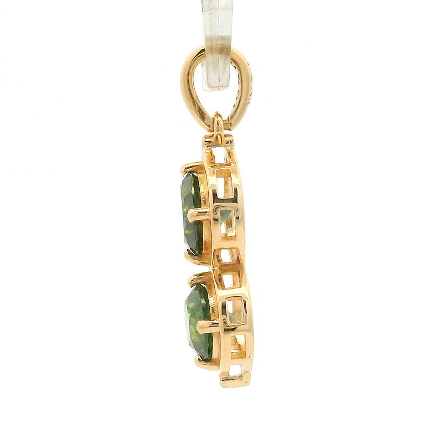 1.16 Ct Round Green Diamond 14K Gold Pendant
