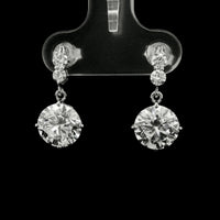 3.80 Ct Round Lab Grown Diamond 14K Gold Earrings