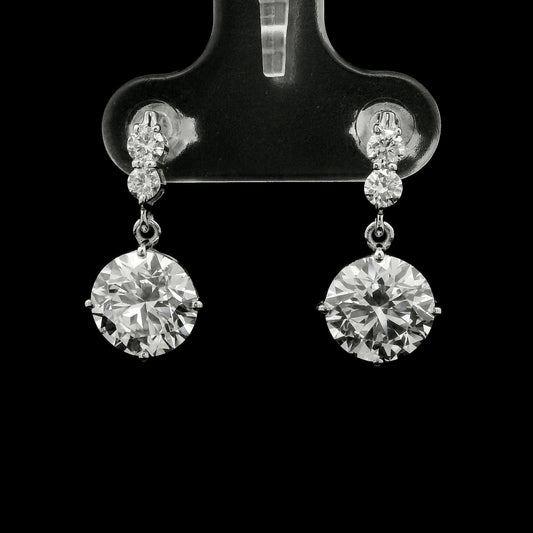 3.80 Ct Round Lab Grown Diamond 14K Gold Earrings