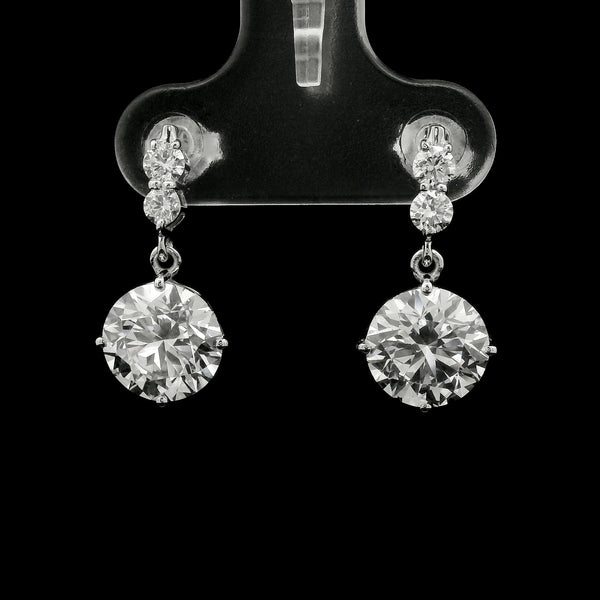 3.80 Ct Round Lab Grown Diamond 14K Gold Earrings