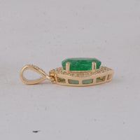 1.25 Ct Oval Emerald 9K Gold Pendant