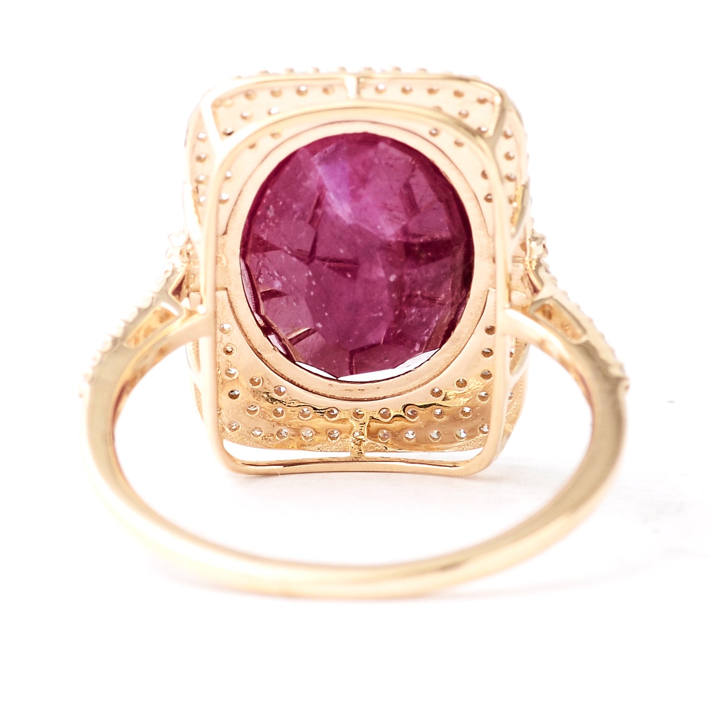 6.98 Ct Oval Mixed Cut Natural Corundum Ruby 14K Gold Ring