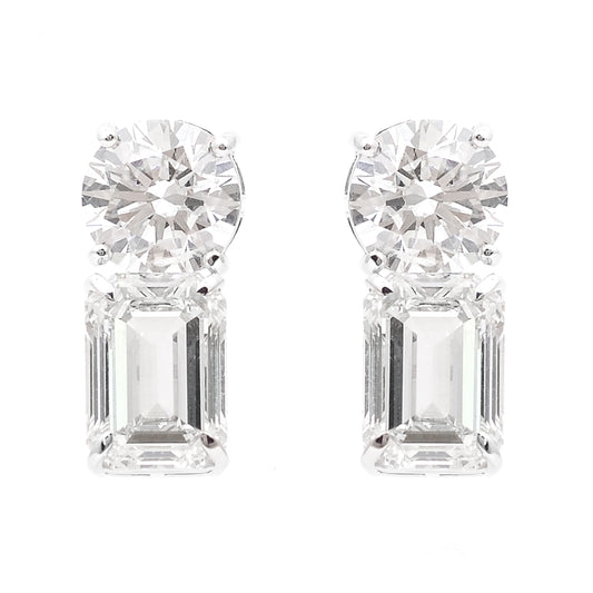 5.23 Carats Lab Grown Diamond 14K Gold Earrings