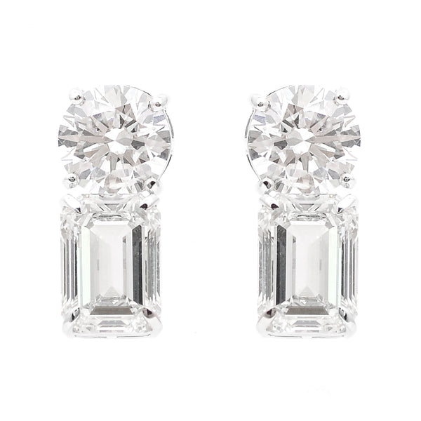5.23 Carats Lab Grown Diamond 14K Gold Earrings