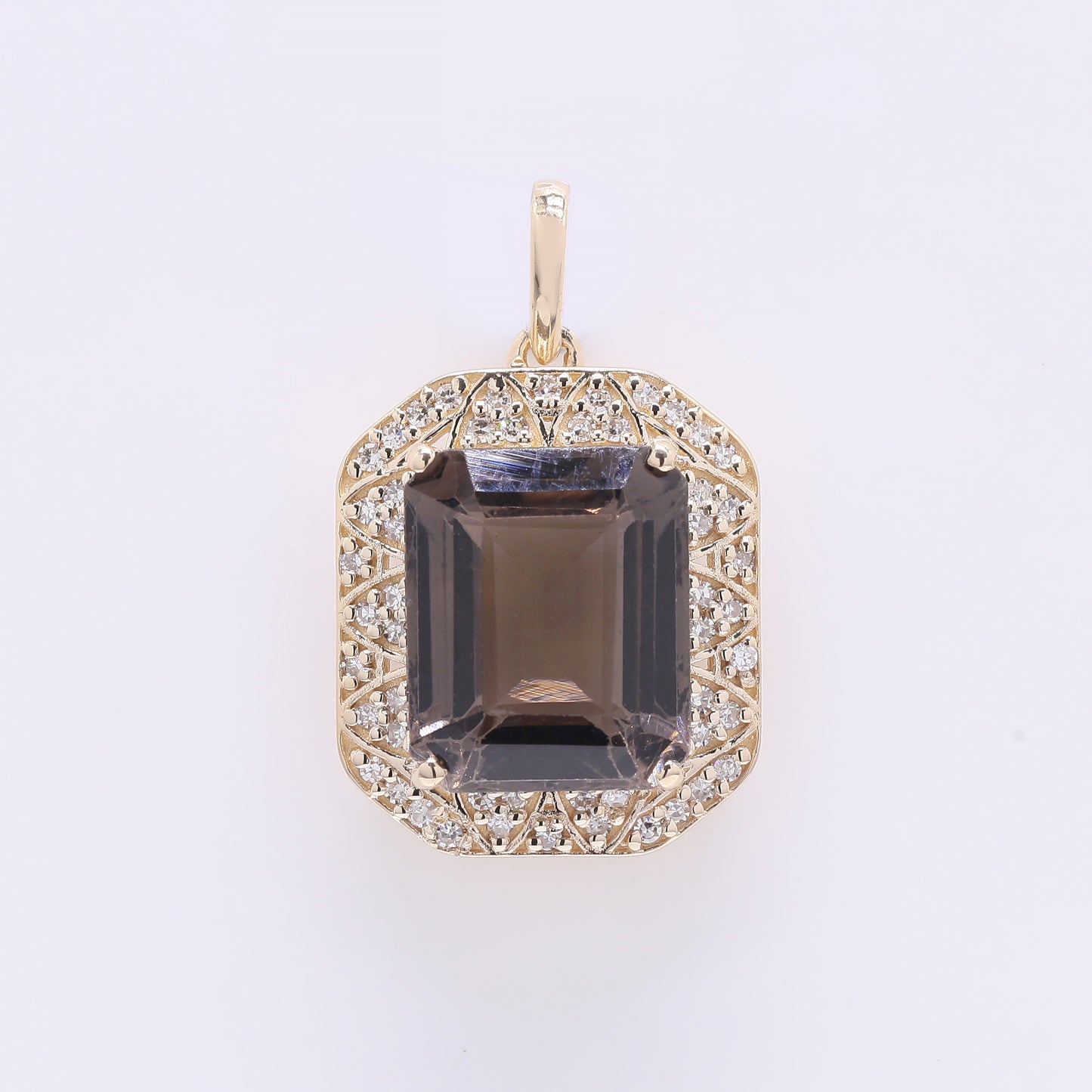 4.64 Ct Octagon Step Cut Natural Tourmaline 14K Gold Pendant