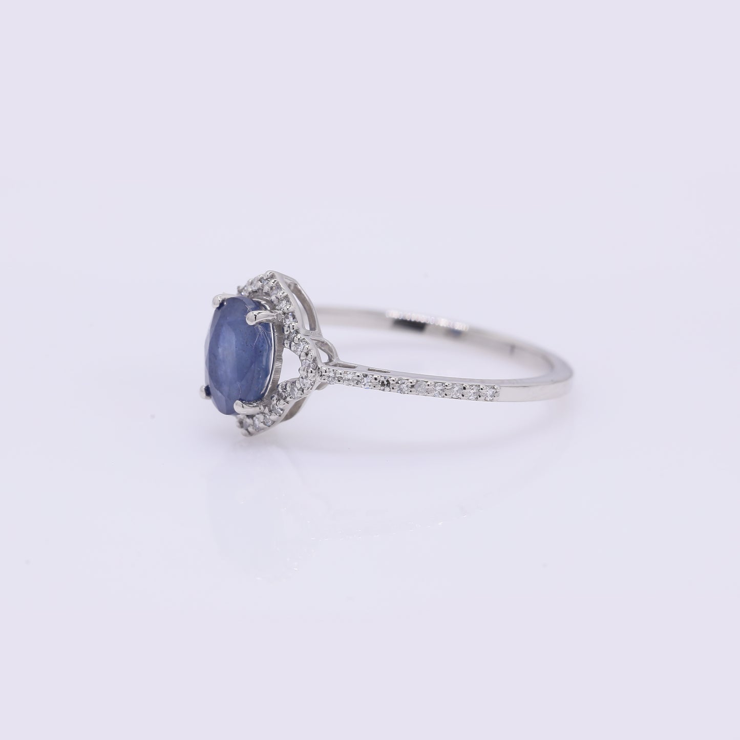 1.33 Ct Oval Mixed Cut Natural Sapphire 950 Platinum Ring