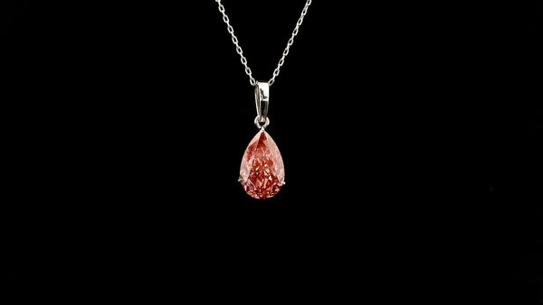 2.04 Carats Pink Lab Grown Diamond 14K Gold Pendant