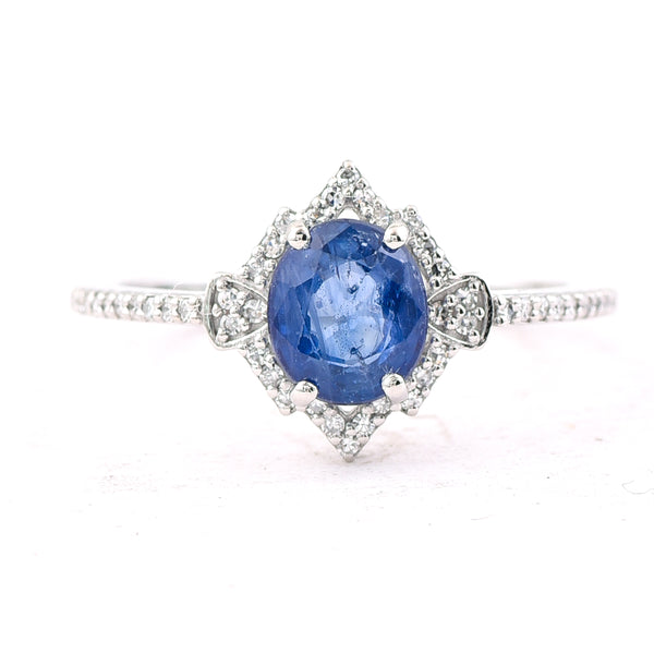 1.42 Ct Oval Mixed Cut Natural Sapphire 950 Platinum Ring