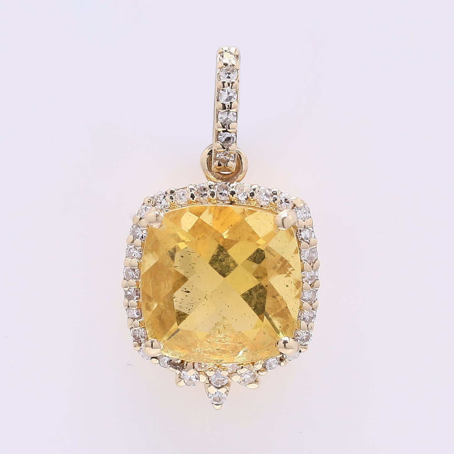 1.31 Ct Cushion Mixed Cut Natural Fire Opal 14K Gold Pendant