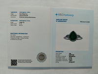 1.63 Ct Pear Mixed Cut Natural Emerald 950 Platinum Ring