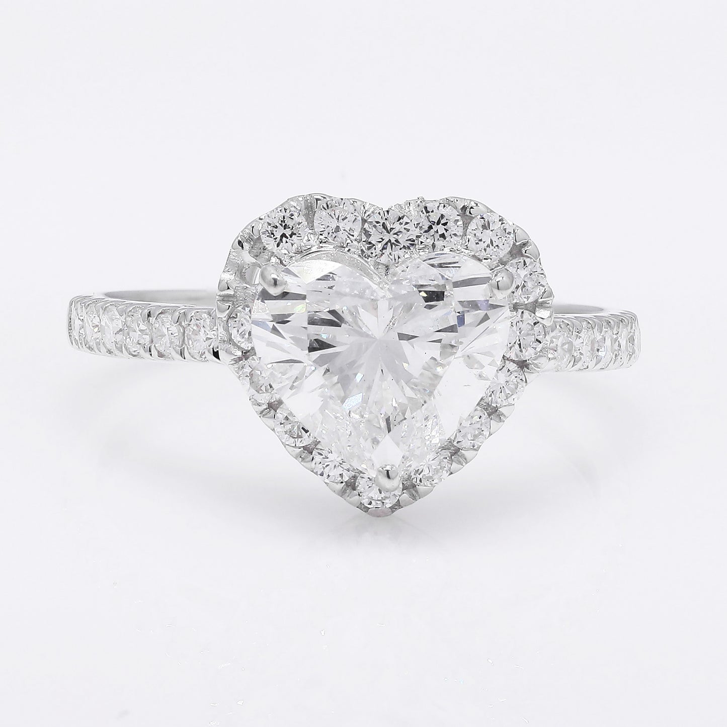 2.42 Ct Heart Brilliant Lab Grown Diamond 14K Gold Ring