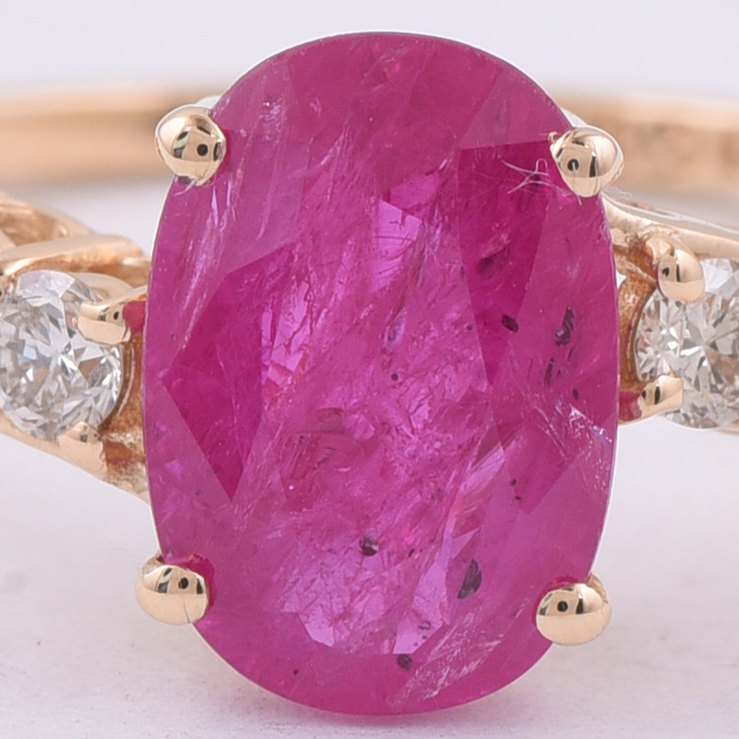 2.16 Ct Oval Natural Ruby 14K Gold Ring