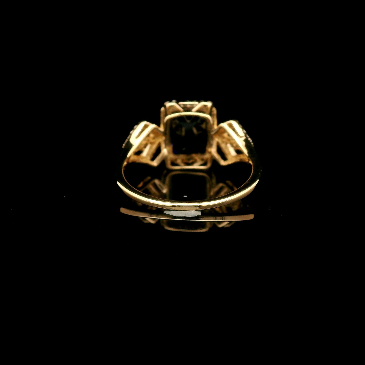 2.69 Ct Emerald Cut Lab Grown Sapphire 14K Gold Ring