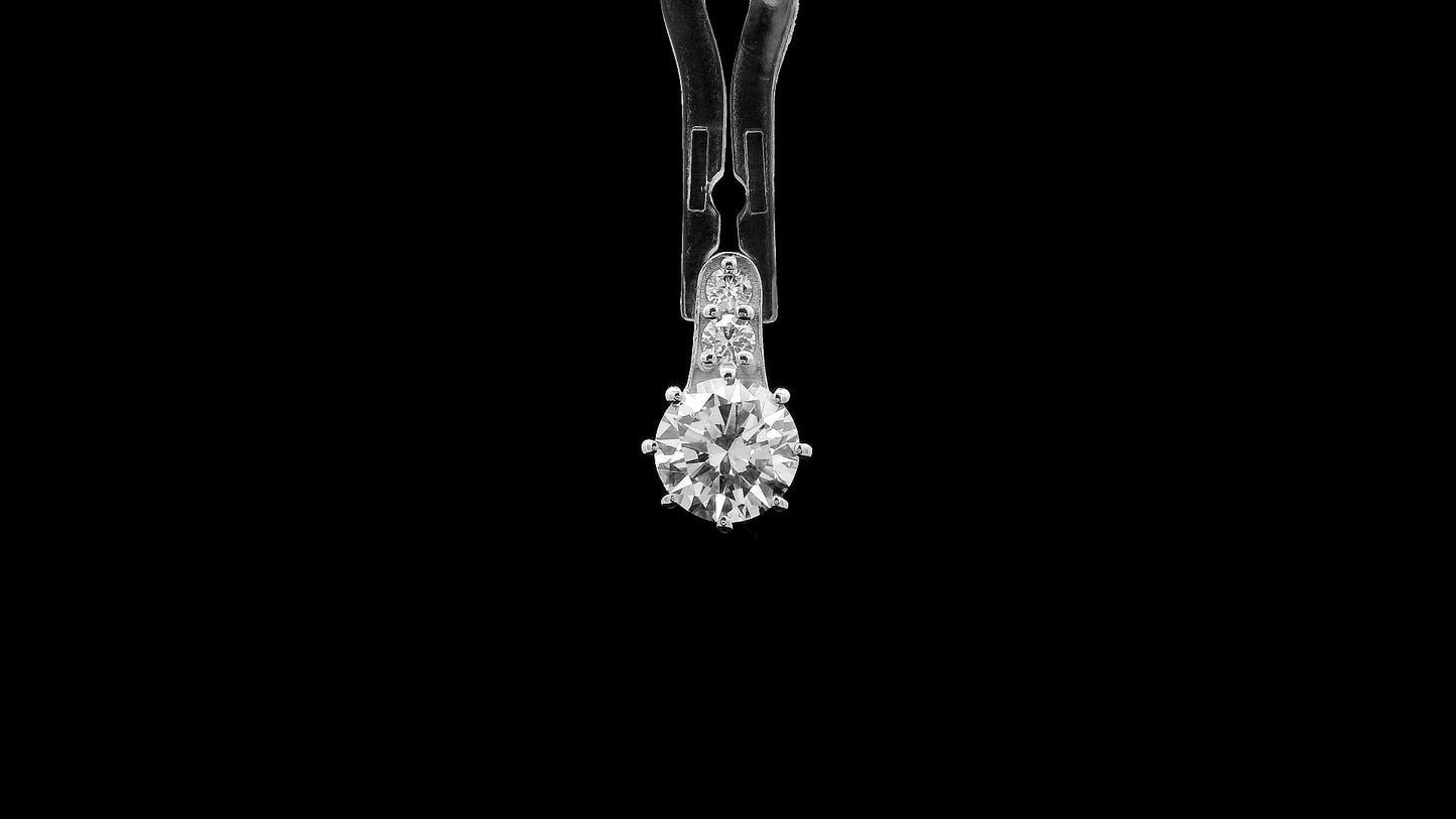1.17 Ct Round Lab Grown Diamond 14K Gold Pendant