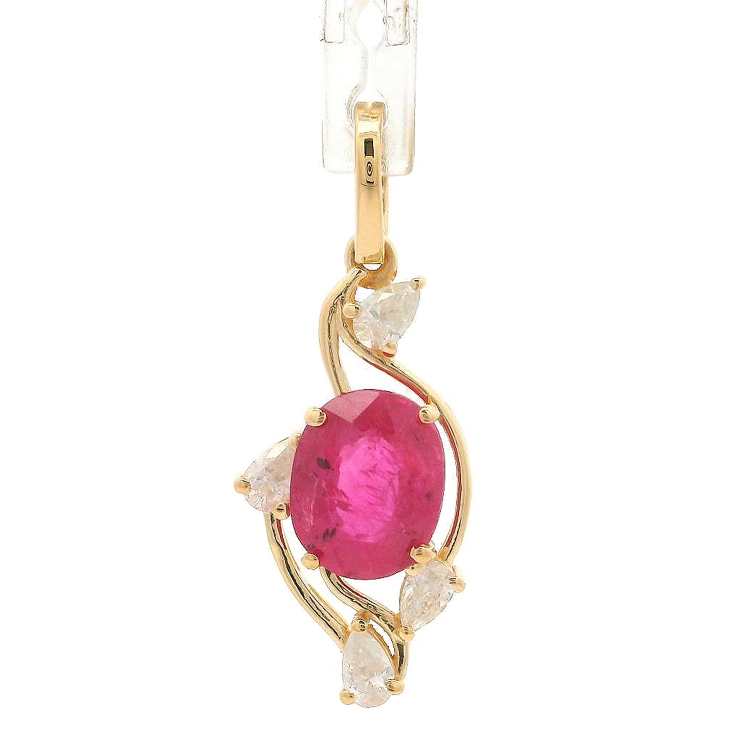 1.70 Ct Oval Ruby 14K Gold Pendant