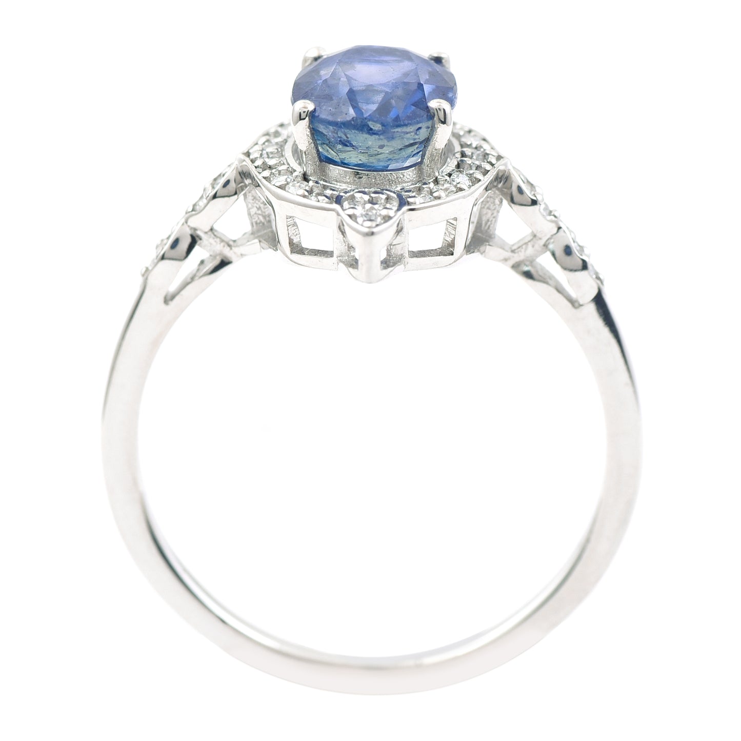 2.07 Ct Oval Mixed Cut Natural Sapphire 950 Platinum Ring