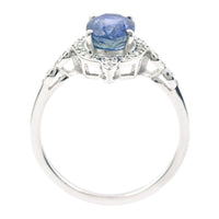 2.07 Ct Oval Mixed Cut Natural Sapphire 950 Platinum Ring