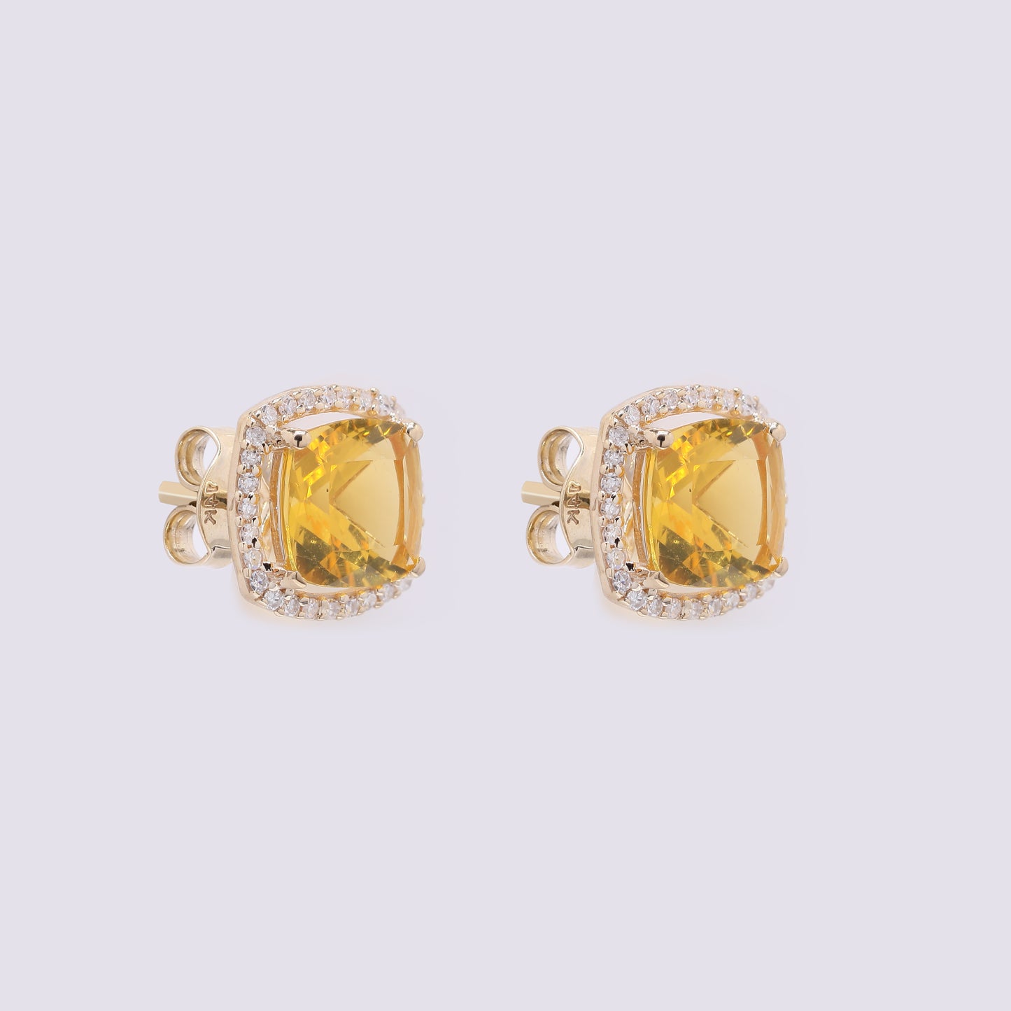 2.25 Ct Cushion Mixed Cut Natural Fire Opal 14K Gold Earrings