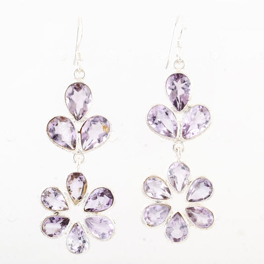 12.38 Ct Amethyst 925 Sterling Silver Earrings
