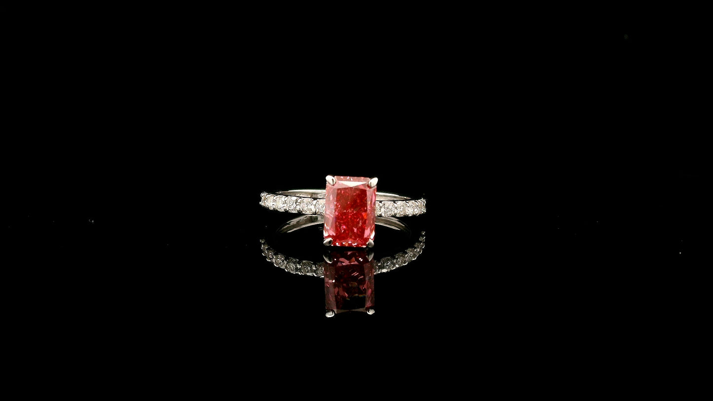1.86 Carats Pink Lab Grown Diamond 14K Gold Ring