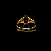 2.14 Ct Octagon Step Cut Natural Bi-Coloured Sapphire 14K Gold Ring