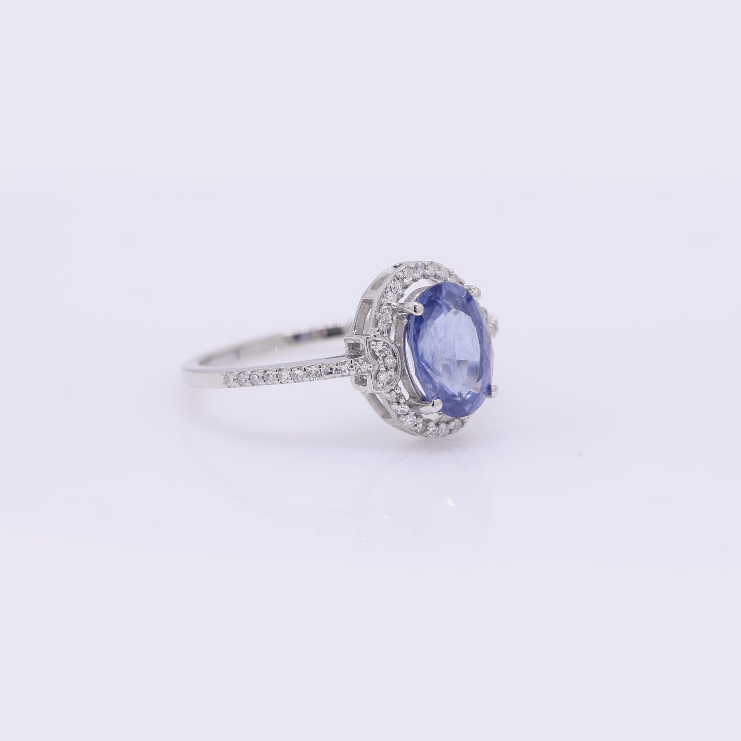 2.23 Ct Oval Mixed Cut Natural Sapphire 950 Platinum Ring