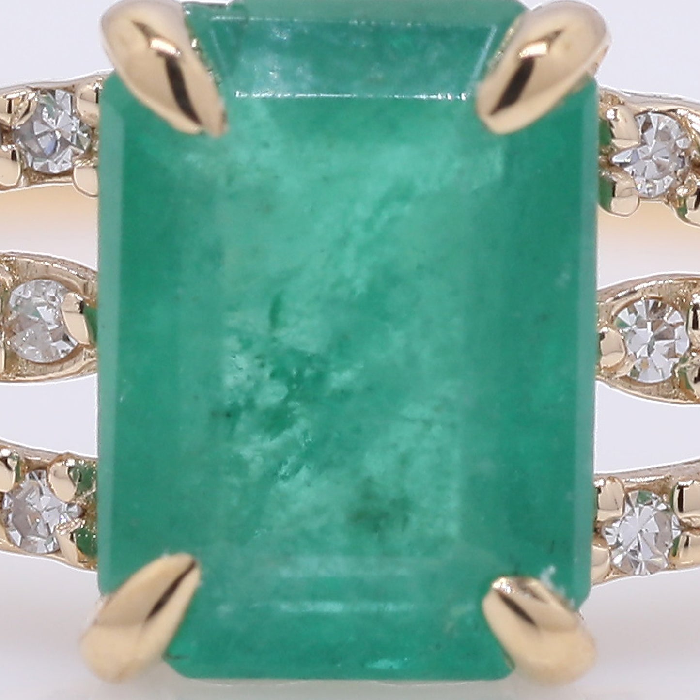 1.14 Ct Octagon Step Cut Natural Emerald 14K Gold Ring
