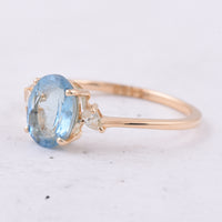 1.25 Ct Oval Natural Aquamarine 14K Gold Ring