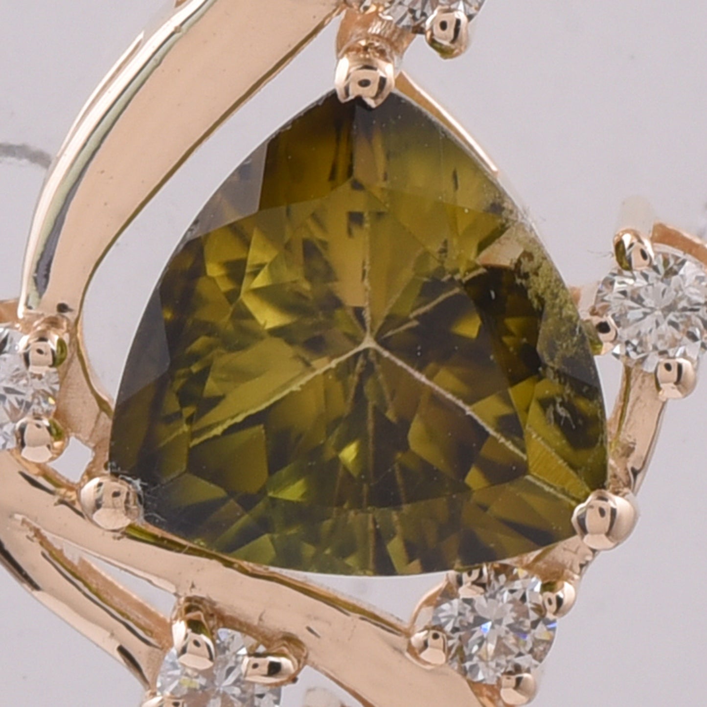 1.51 Ct Triangle Natural Tourmaline 14K Gold Pendant