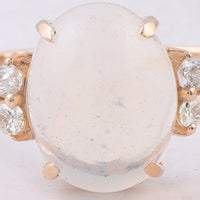1.81 Ct Oval Cabochon Cut Natural Opal 14K Gold Ring