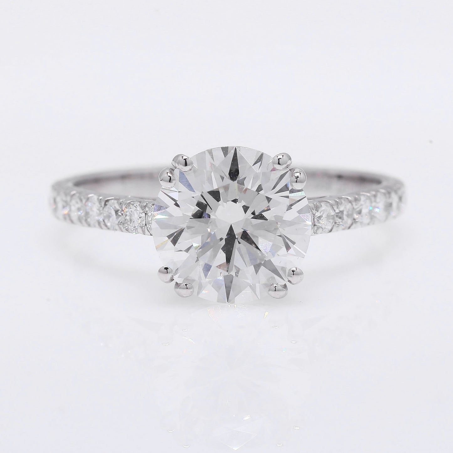 2.77 Ct Round Brilliant Lab Grown Diamond 950 Platinum Ring