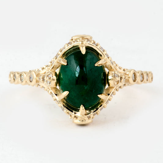 2.41 Ct Oval Emerald 14K Gold Ring