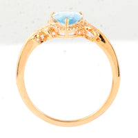 1.32 Ct Pear Mixed Cut Natural Aquamarine 14K Gold Ring