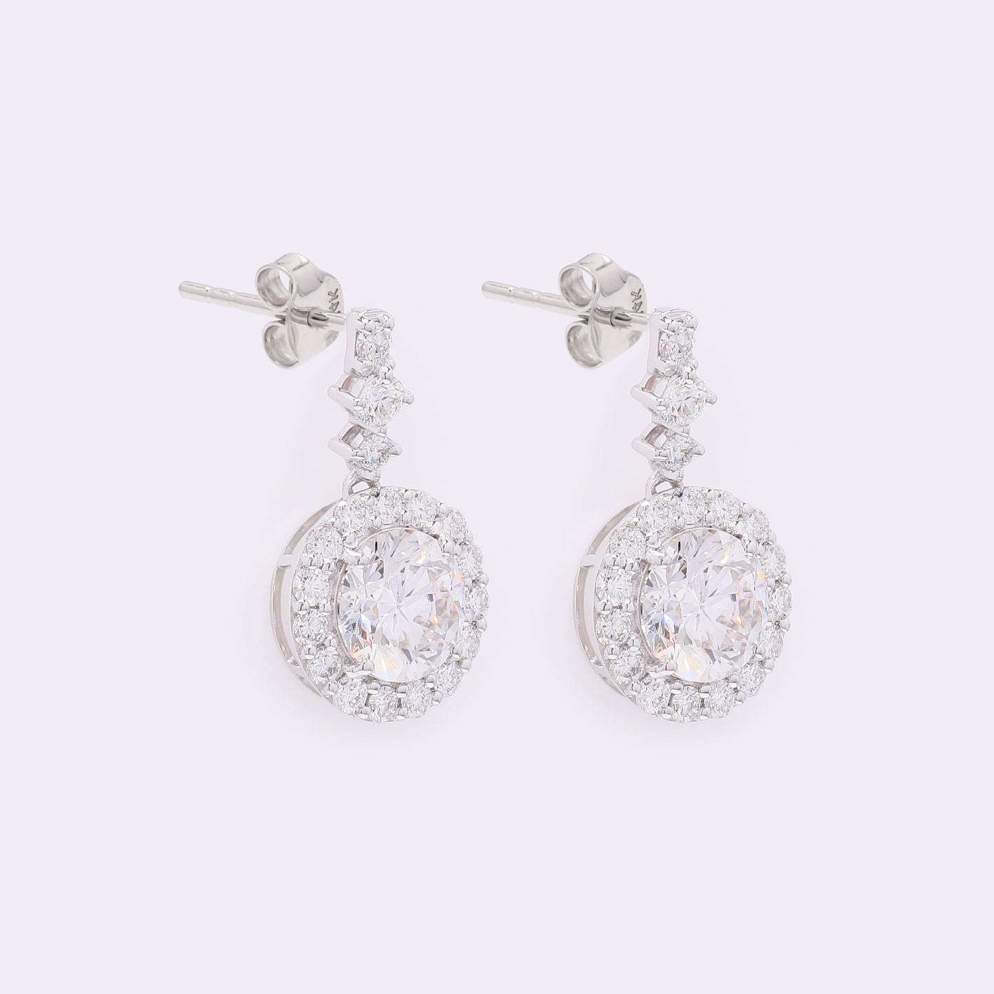 4.09 Carats Lab Grown Diamond 14K Gold Earrings