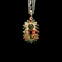 1.53 Ct Square Tourmaline 14K Gold Pendant
