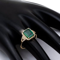 2.51 Ct Octagon Natural Emerald 14K Gold Ring