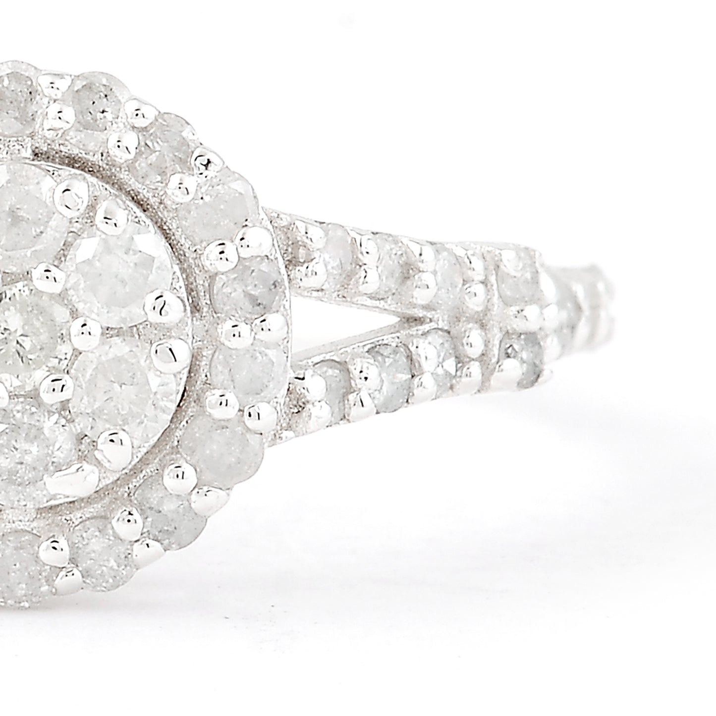 0.64 Ct Round Diamond 925 Sterling Silver Ring