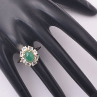 3.46 Ct Oval Emerald 9K Gold Ring