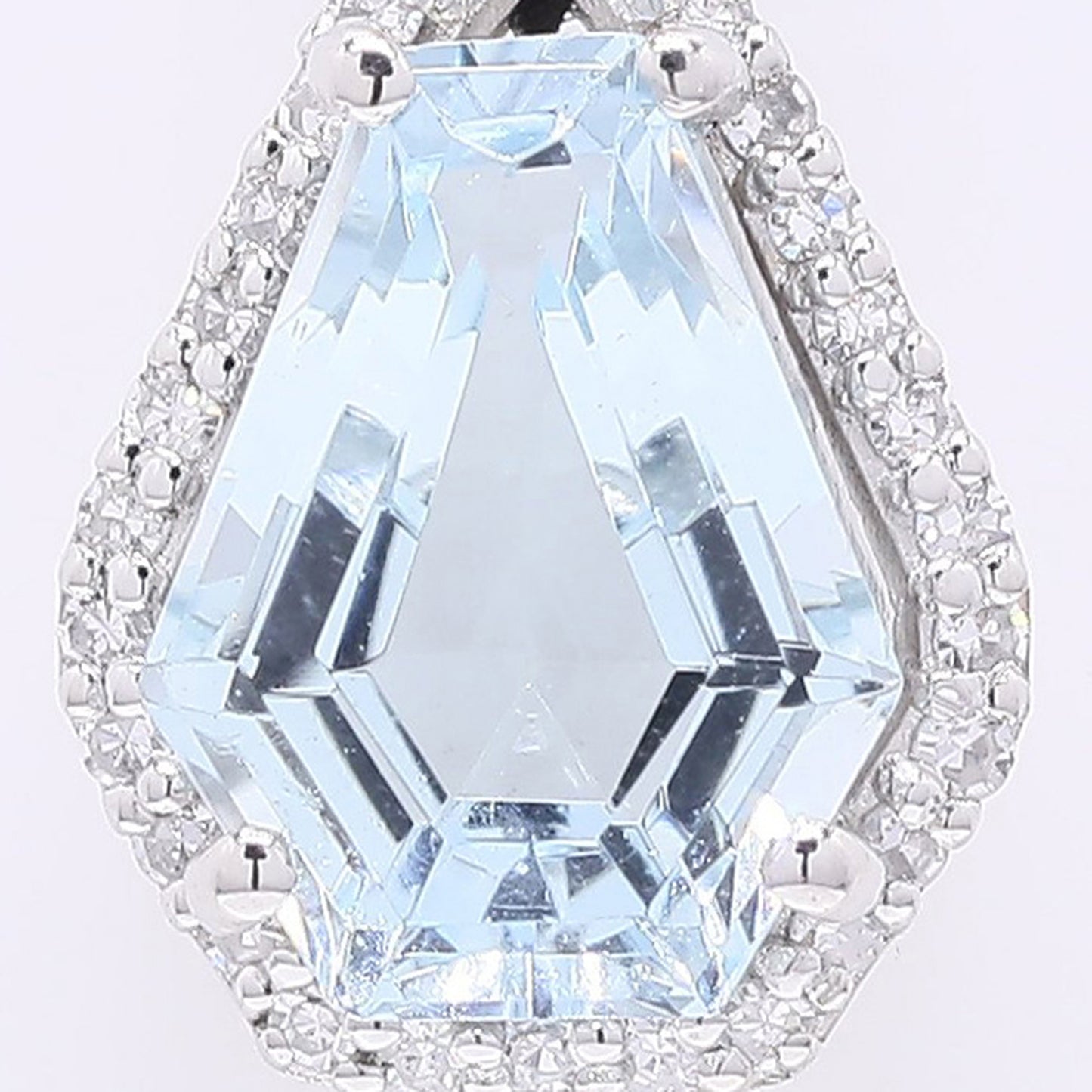1.34 Ct Hexagon Step Cut Natural Aquamarine 950 Platinum Pendant