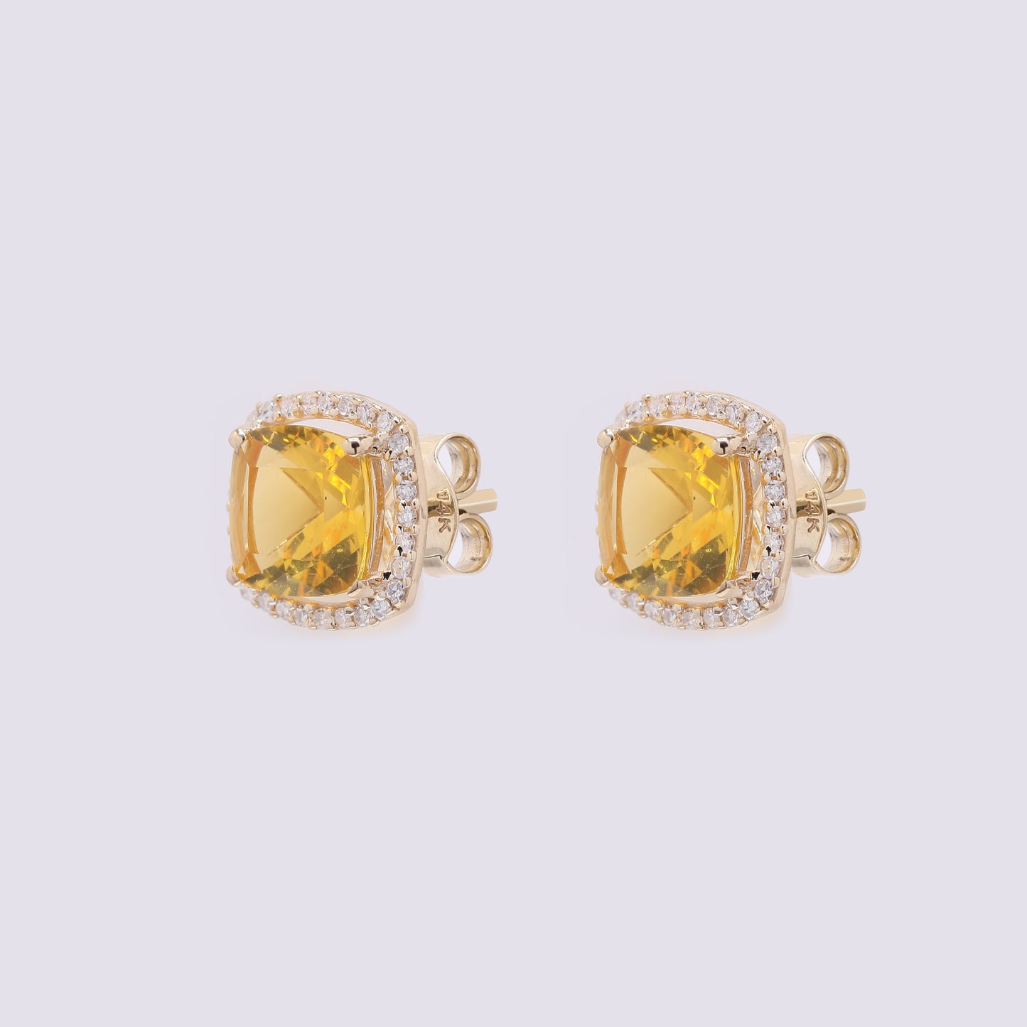 2.25 Ct Cushion Mixed Cut Natural Fire Opal 14K Gold Earrings