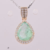 1.58 Ct Pear Emerald 9K Gold Pendant