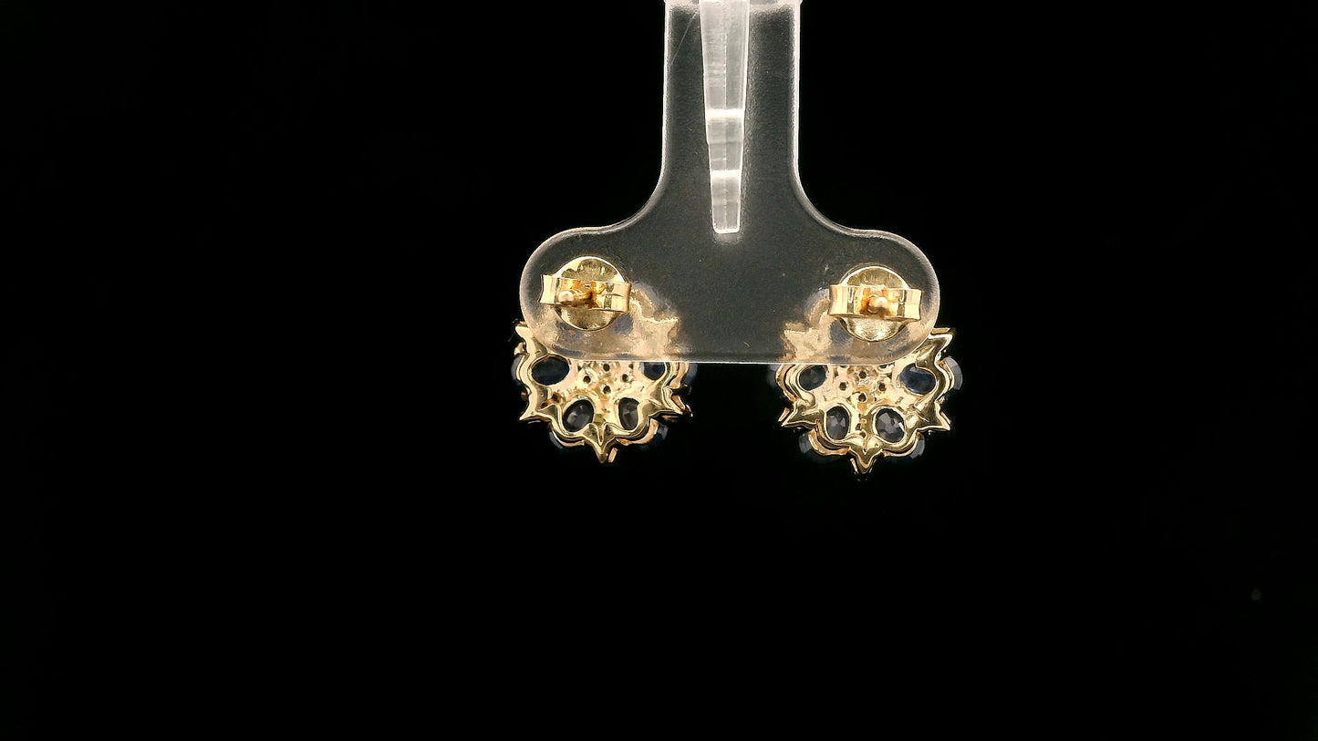 3.62 Ct Oval Sapphire 14K Gold Earrings
