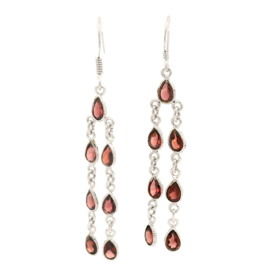 10.63 Ct Garnet 925 Sterling Silver Earrings