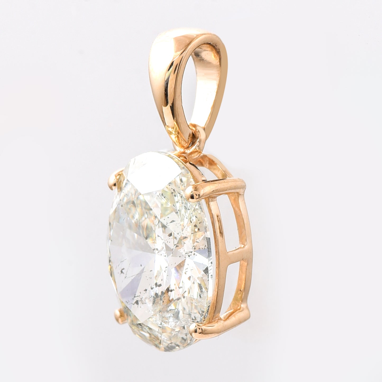 2.08 Ct Oval Diamond 14K Gold Pendant