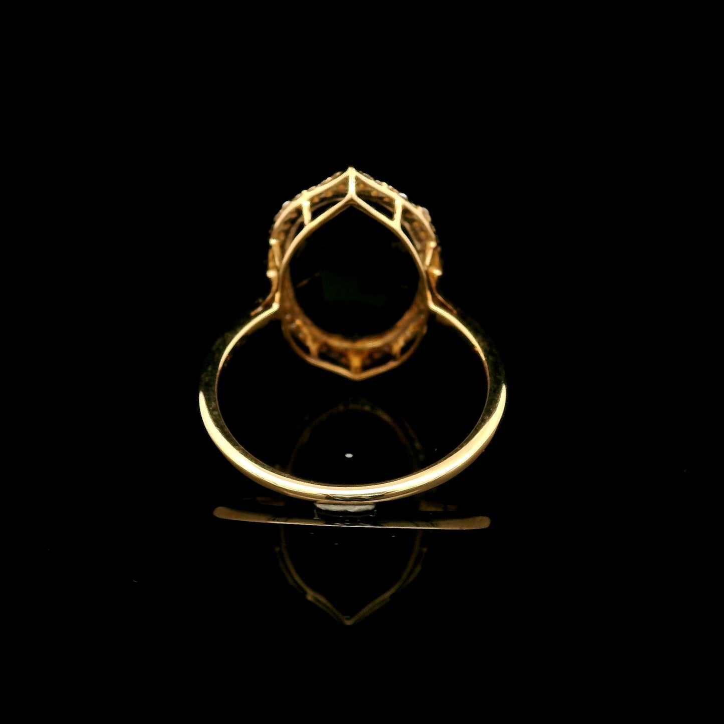 6.18 Ct Oval Mixed Cut Lab Grown Sapphire 14K Gold Ring