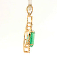 1.62 Ct Oval Emerald 14K Gold Pendant