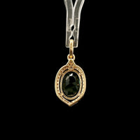 1.75 Ct Oval Mixed Cut Natural Sapphire 14K Gold Pendant